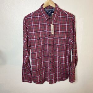 New Grayers Red Plaid Long Sleeve Button Up Cotton Spandex Outdoor Mens‎ Small